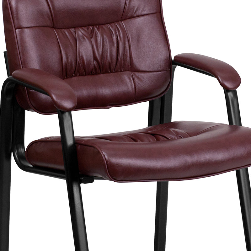 Burgundy Leather Side Chair