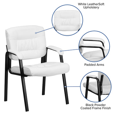 White Leather Side Chair