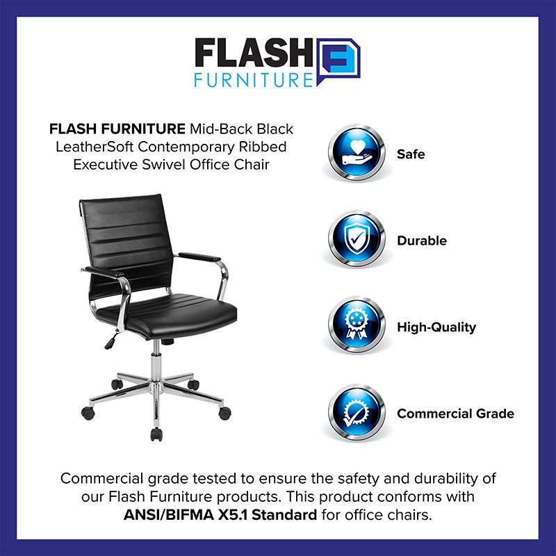 Black Leathersoft Office Chair