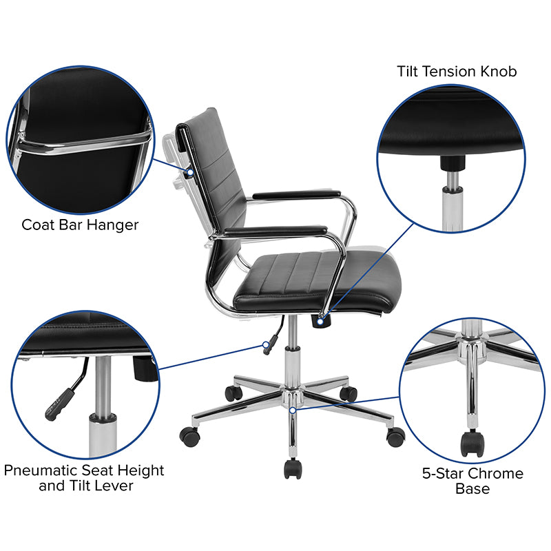 Black Leathersoft Office Chair
