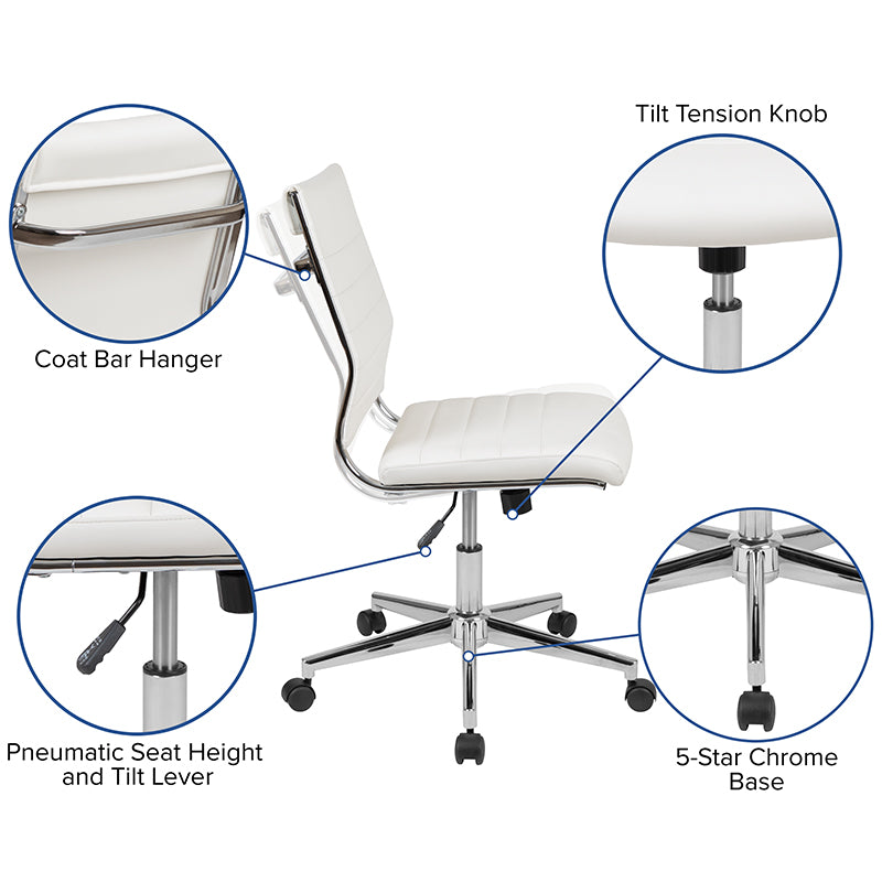 White Leathersoft Office Chair