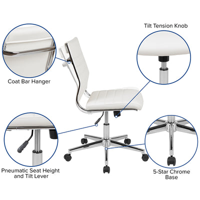 White Leathersoft Office Chair