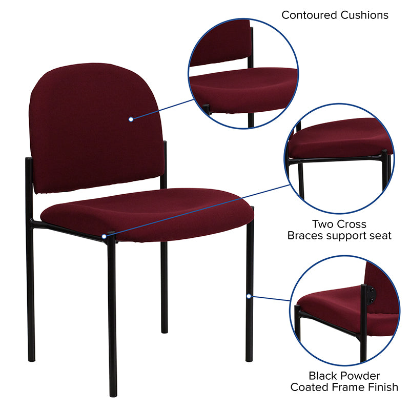 Burgundy Fabric Stack Chair