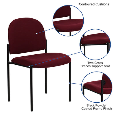 Burgundy Fabric Stack Chair
