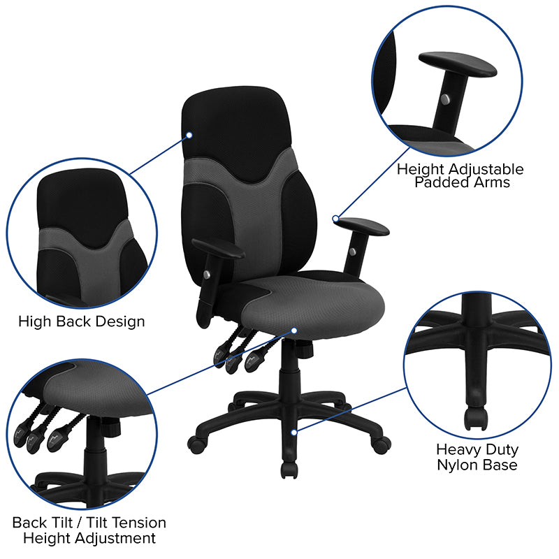 Black/gray High Back Chair