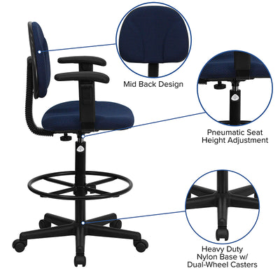 Navy Fabric Draft Chair