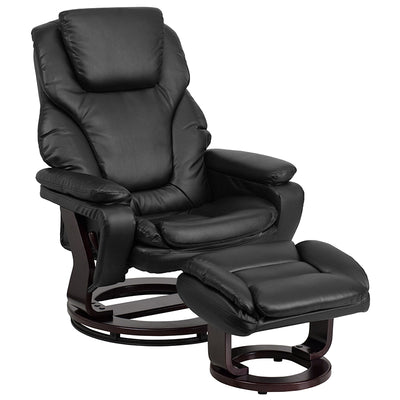 Black Leather Recliner&ottoman
