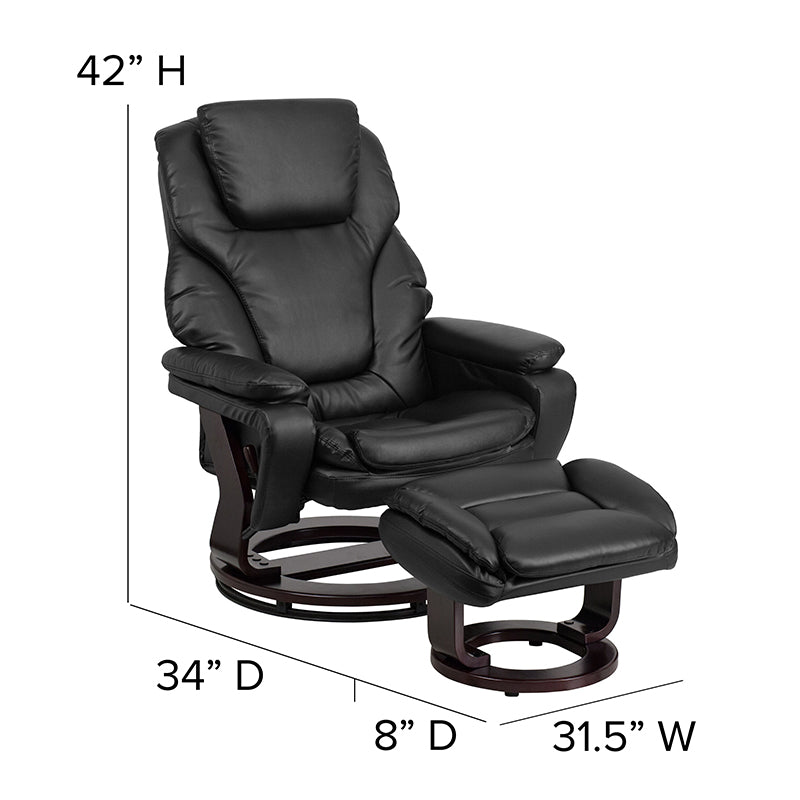 Black Leather Recliner&ottoman