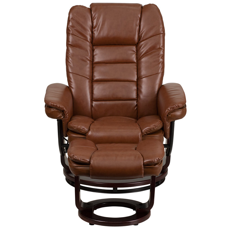 Brown Leather Recliner&ottoman