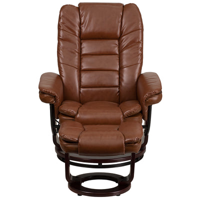 Brown Leather Recliner&ottoman