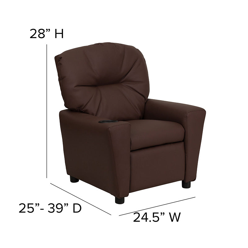 Brown Leather Kids Recliner