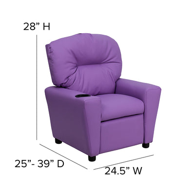 Lavender Vinyl Kids Recliner