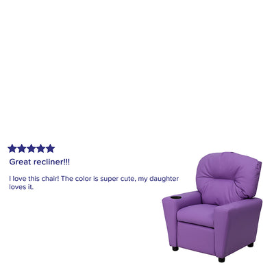 Lavender Vinyl Kids Recliner