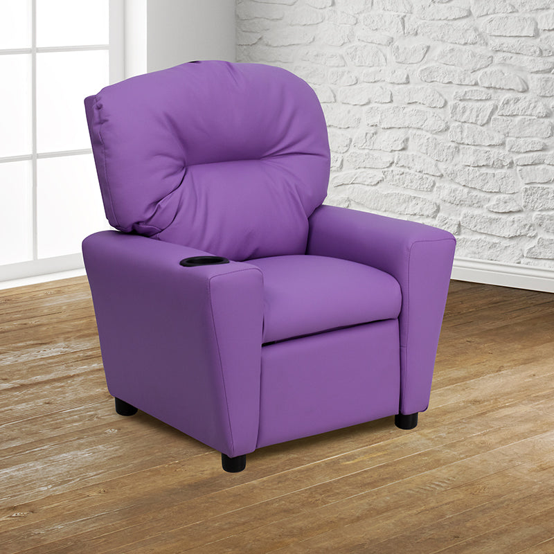 Lavender Vinyl Kids Recliner