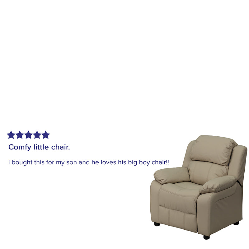 Beige Vinyl Kids Recliner