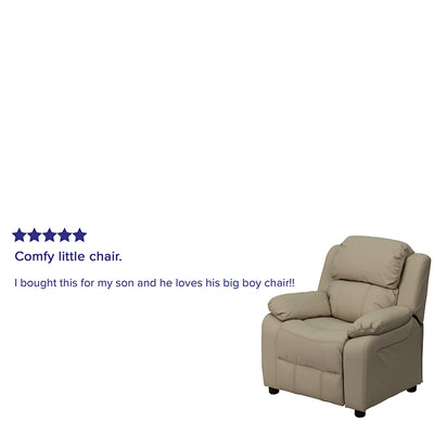 Beige Vinyl Kids Recliner