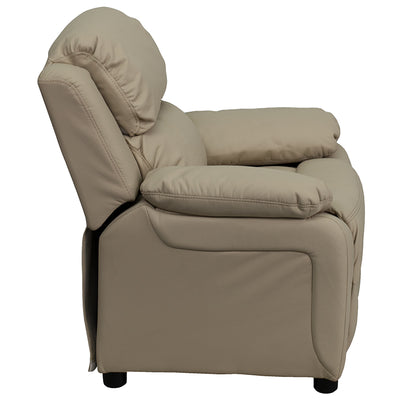 Beige Vinyl Kids Recliner