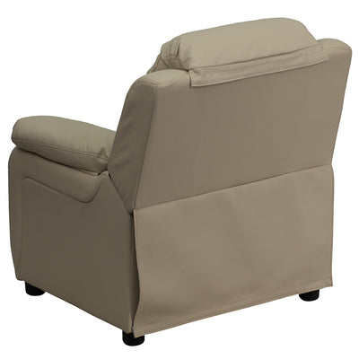 Beige Vinyl Kids Recliner