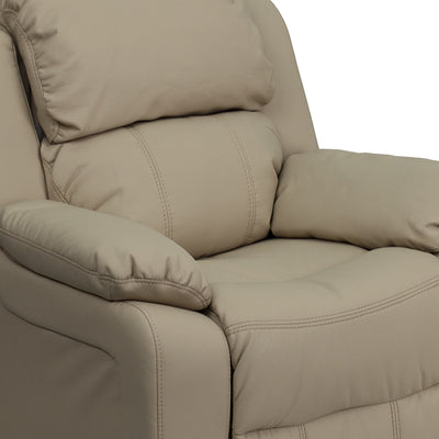 Beige Vinyl Kids Recliner