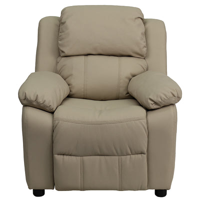 Beige Vinyl Kids Recliner