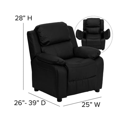 Black Leather Kids Recliner