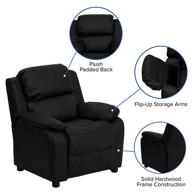 Black Leather Kids Recliner