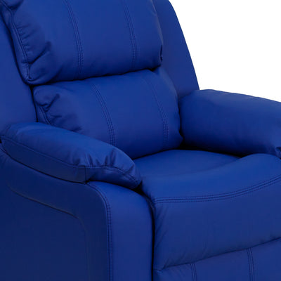 Blue Vinyl Kids Recliner