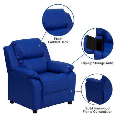 Blue Vinyl Kids Recliner