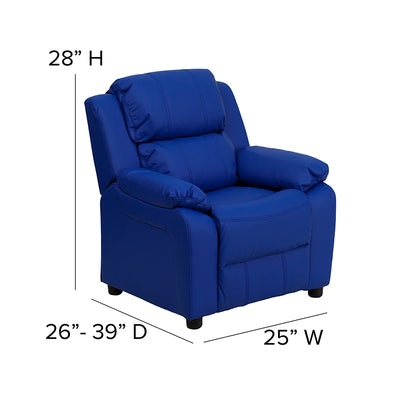 Blue Vinyl Kids Recliner