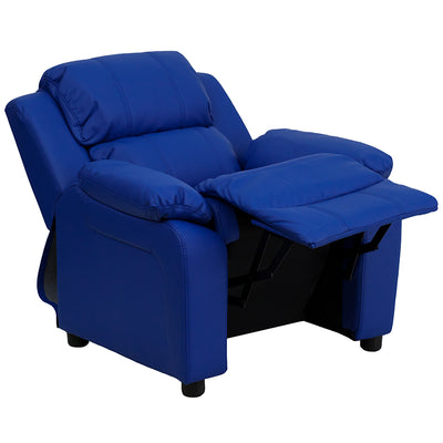 Blue Vinyl Kids Recliner