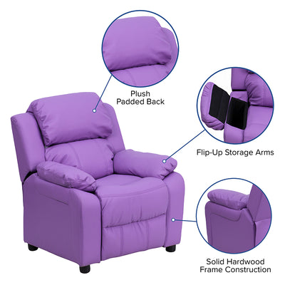 Lavender Vinyl Kids Recliner