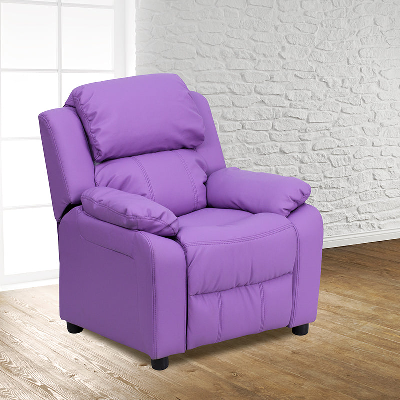 Lavender Vinyl Kids Recliner
