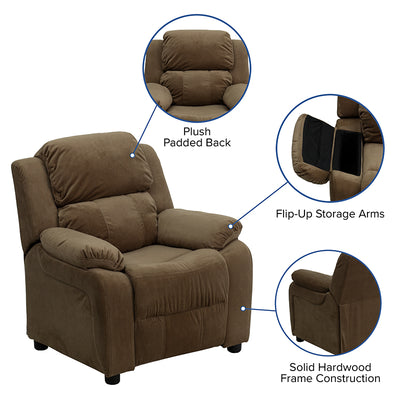 Brown Microfiber Kids Recliner
