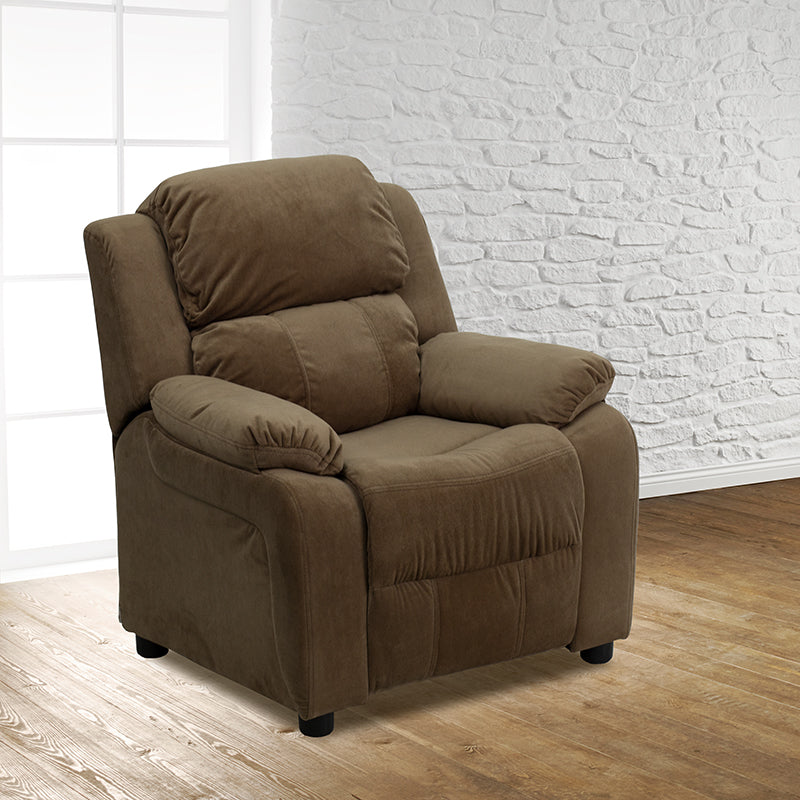 Brown Microfiber Kids Recliner