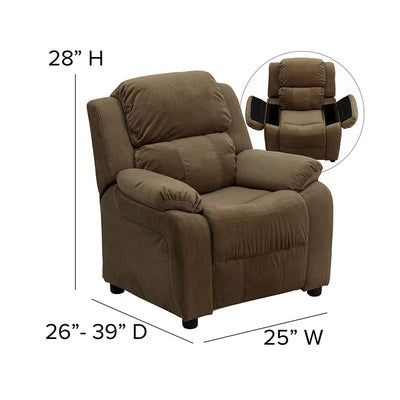 Brown Microfiber Kids Recliner