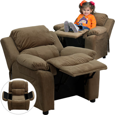 Brown Microfiber Kids Recliner
