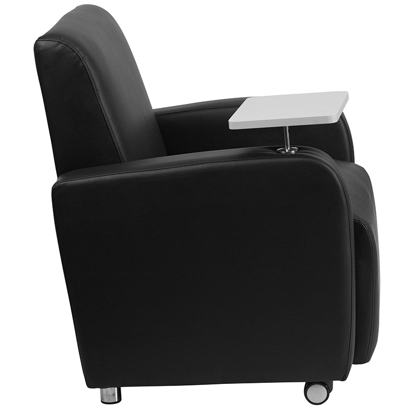 Black Leather Tablet Chair