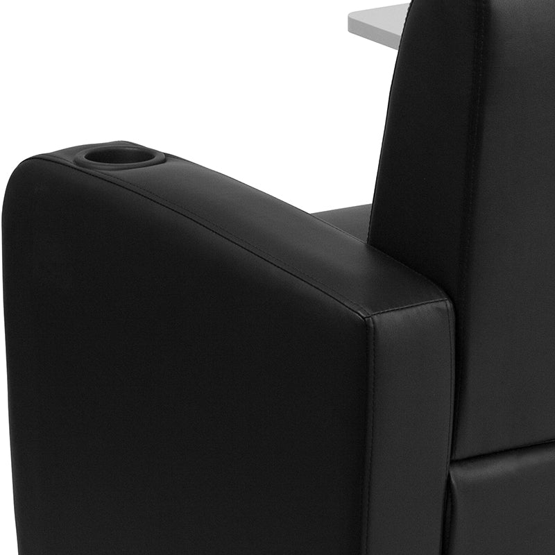 Black Leather Tablet Chair