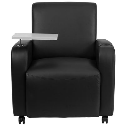 Black Leather Tablet Chair