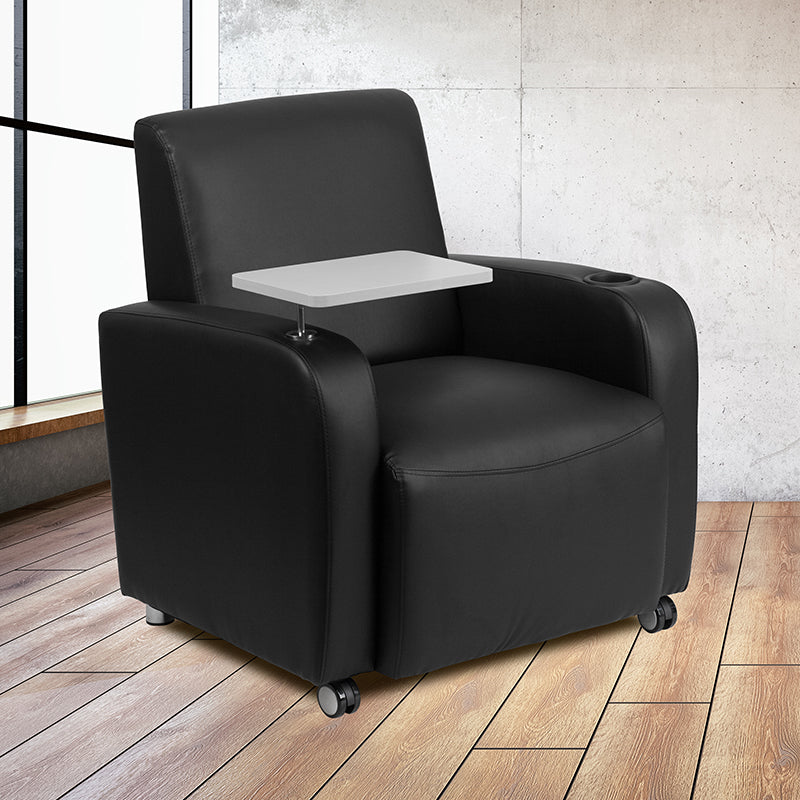 Black Leather Tablet Chair