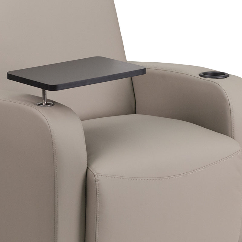 Gray Leather Tablet Chair