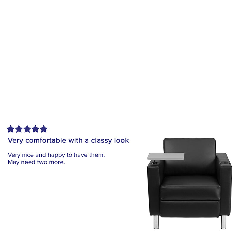 Black Leather Tablet Chair
