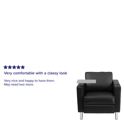 Black Leather Tablet Chair