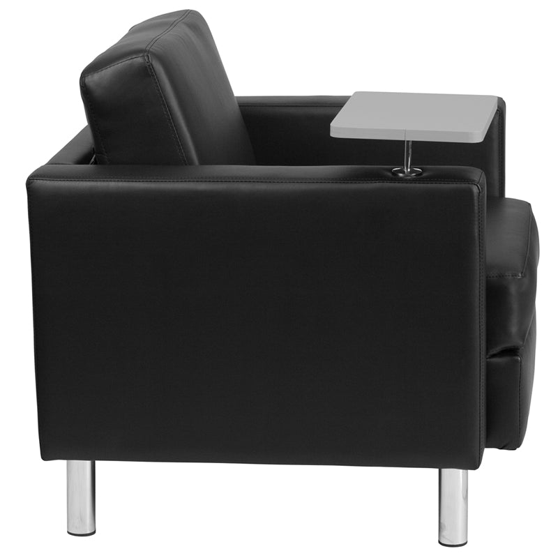 Black Leather Tablet Chair