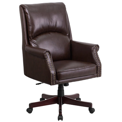 Brown High Back Leather Chair