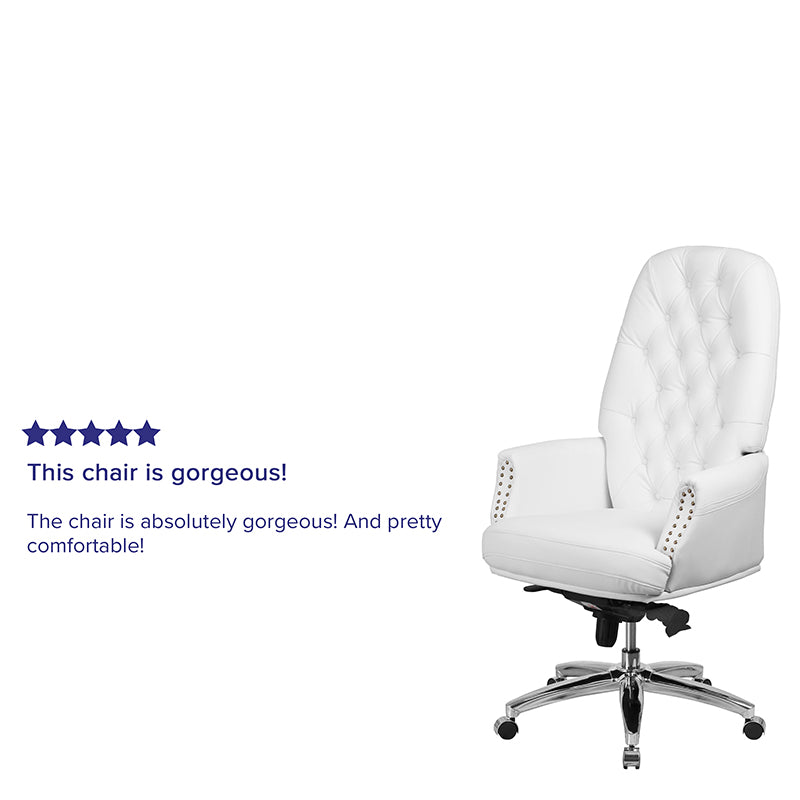 White High Back Leather Chair
