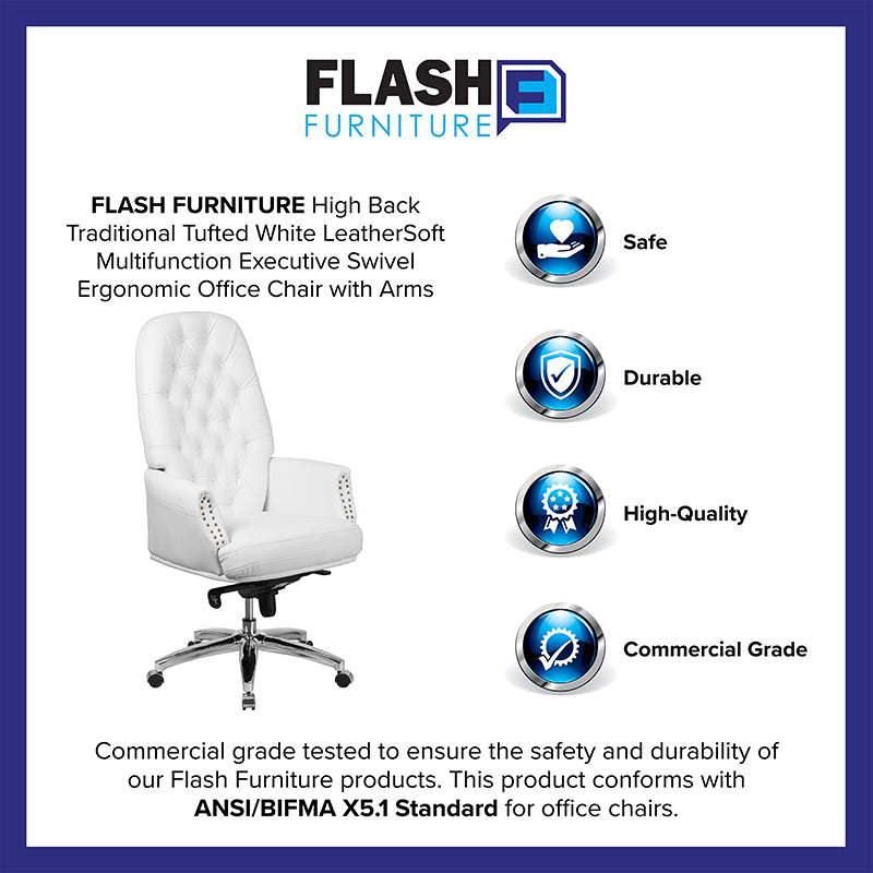 White High Back Leather Chair