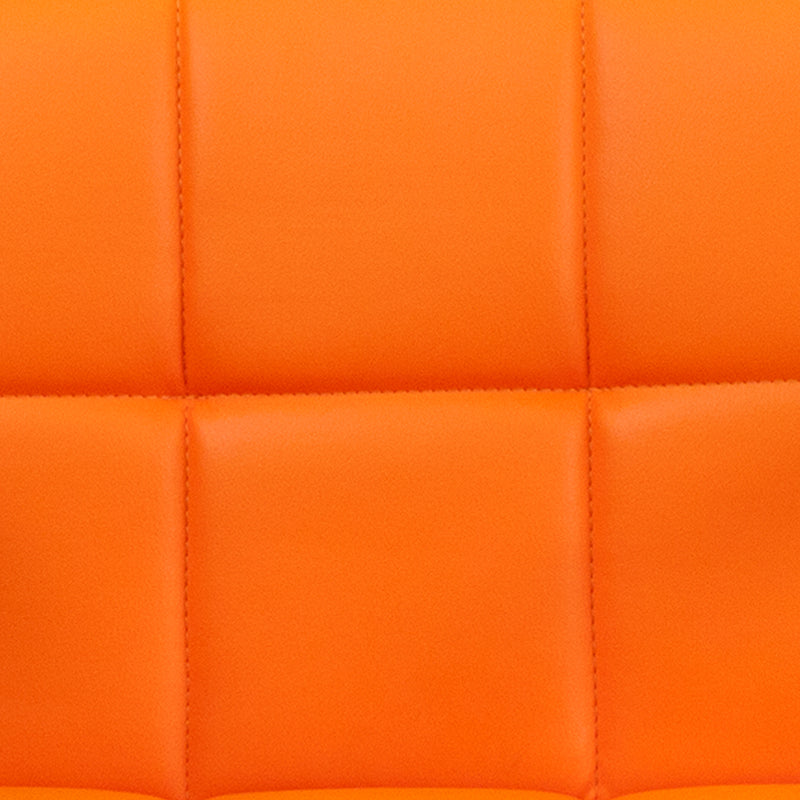 Orange Quilted Vinyl Barstool