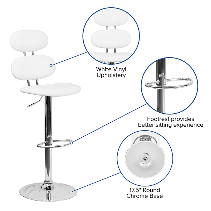 White Vinyl Barstool
