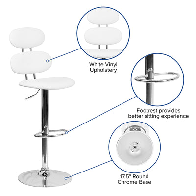 White Vinyl Barstool